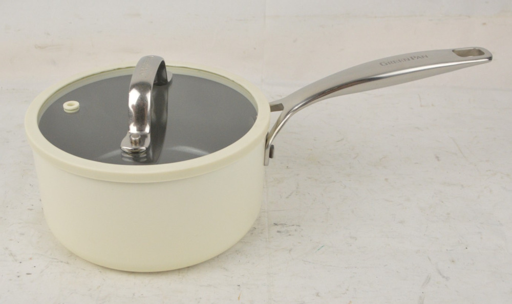 GreenPan 1.5 Qt Magneto-2 Induction Saucepan Pot White w/ Lid Nonstick Cookware